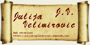 Julija Velimirović vizit kartica